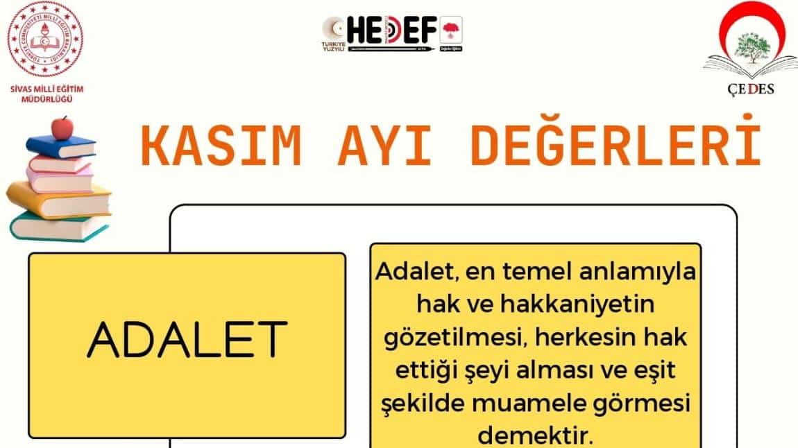 ÇEDES projesi   Kasım Ayı Konuları: Adalet, Dürüstlük Ve Özgürlük  